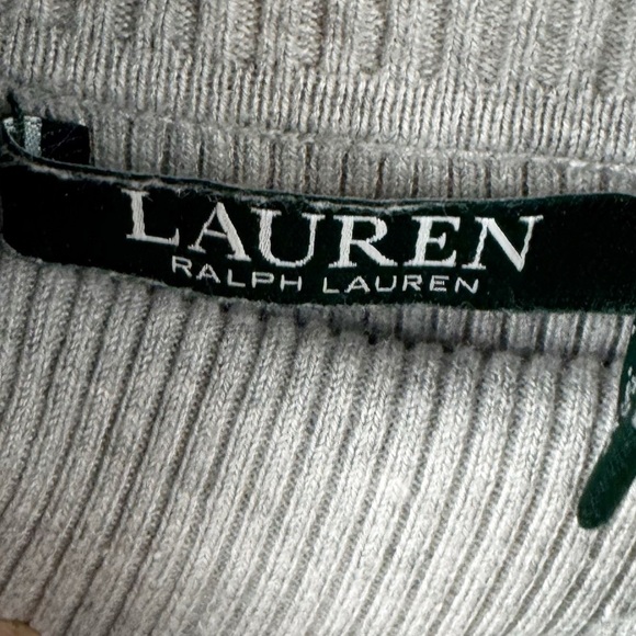 Lauren Ralph Lauren Gray Ribbed Turtleneck Sweater - Picture 5 of 9